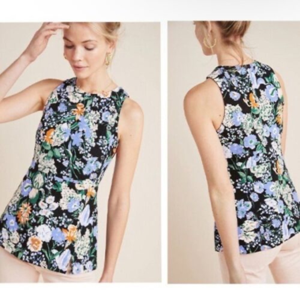 Maeve by Anthropologie Brenner floral sleeveless blouse - size M